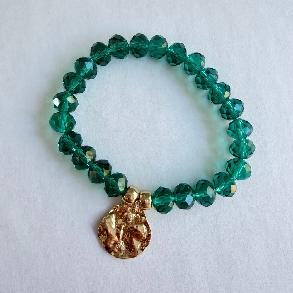 Lilly Pulitzer blue green gold charm 3 bracelet set - Picture 2 of 4